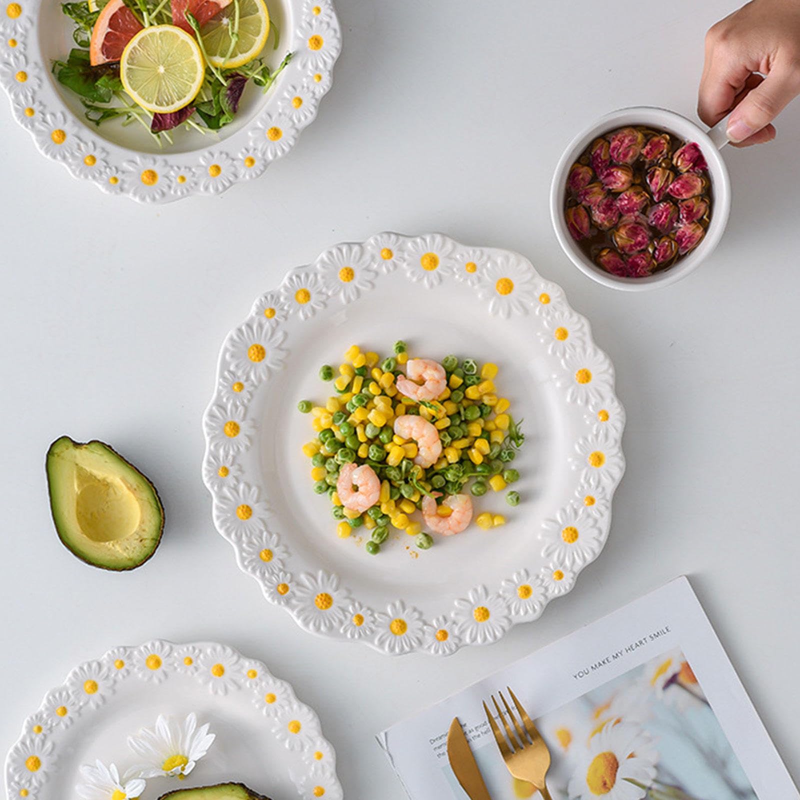   ホワイトリムディナープレート 2枚セット Amazon.co.jp: セラミックディナープレート2枚セット、 エンボスリムの